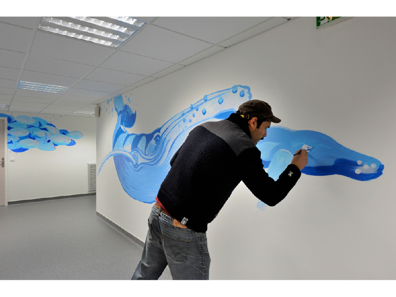 young man getting his hair coloured